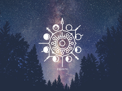 Celeste astronomy celestical geometric lines moon mystic shapes stars sun universe