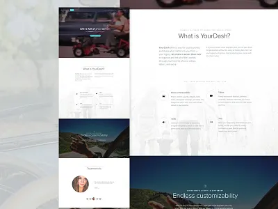 Memories are forever grid home icons landing page lifestyle ui video