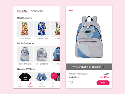 Polyvore App Redesign app card clean fashion material mobile ui