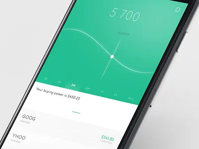 Robinhood Redesign PSD app apple free freebie ios 9 iphone 6 minimal money psd simple stock stock market