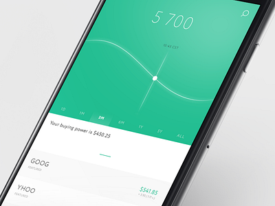 Robinhood Redesign PSD app apple free freebie ios 9 iphone 6 minimal money psd simple stock stock market