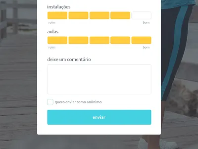 Class Review background blue box form image lightbox modal photo review stars ui ux