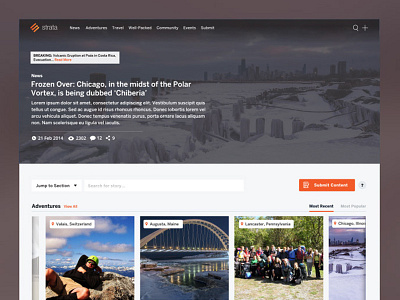 Strata Template homepage news news website template ui ux website