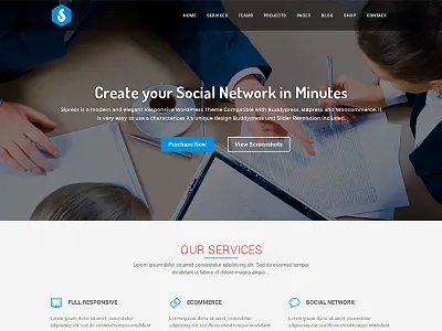Sipress Community Responsive Wordpress Theme bbpress buddypress css3 elegant font awesome icons google maps html5 jquery