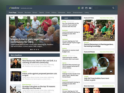 Meadow Template homepage news news website template ui ux website