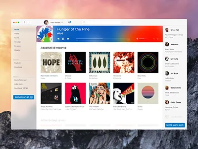 Rdio Interface interface listen music player rdio sketch ui uiux ux web