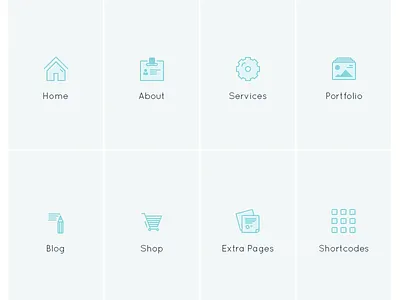 Allec Navigation Icons about blog flat icon illustration line portfolio services shop themeforest webdesign webpage