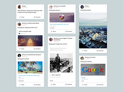 Timeline Cards cards clean instagram newsfeed timeline timeline post