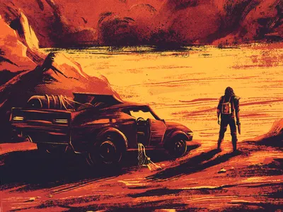 What a Lovely Day art car cloud digital fan art interceptor mad max poster print