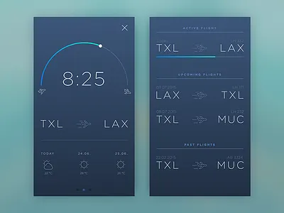 Flight Tracker app design flat gradient ios sketch typography ui ux