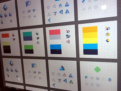 Logo Explorations ai color icons logo palette vector