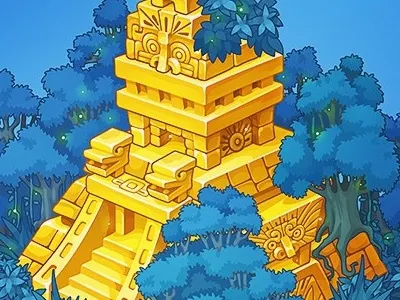 Golden ‎Mayan‬ ‪‎piramyd‬ ‪‎flying‬ ‪islands‬ adobe flash anna ivanova background concept art forest isometric maya oscolcov nikita piramyd pykodelbi ‎item ‪‎game art‬