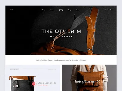 The Other M animated bag ecommerce gif grid leather minimal shop