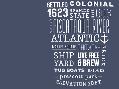 Portsmouth NH Typography Pint beer new hampshire portsmouth typography