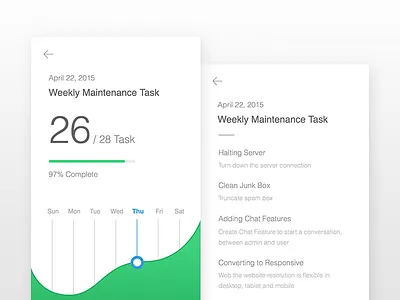 Task Manager UI app chart clean list manager mobile modern simple task ui ux