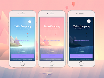 iOS App Landing Design app bettercompany form illustration ios9 login mobile onboarding sign splash start work
