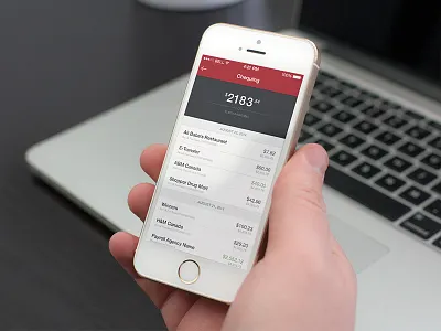 CIBC Mobile Banking app bank banking iphone mobile mockup money
