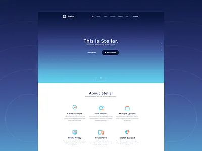 Stellar mobile psd responsive sketch stellar template theme web website