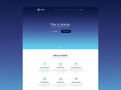 Stellar mobile psd responsive sketch stellar template theme web website