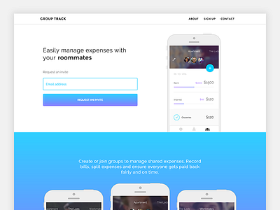 Grouptrack app clean ui web website