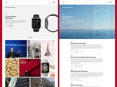 A\T Restyling Web Site - (WIP) agency blog layout medium portfolio red ui designer user interface visual design visual designer web site