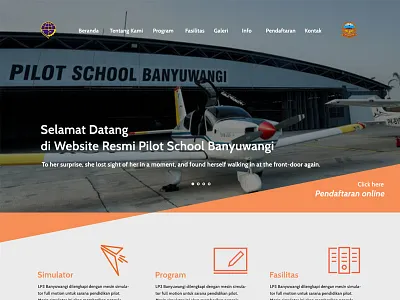 Pilot School Redesign Homepage clean homepage pilot plane redesign simple website