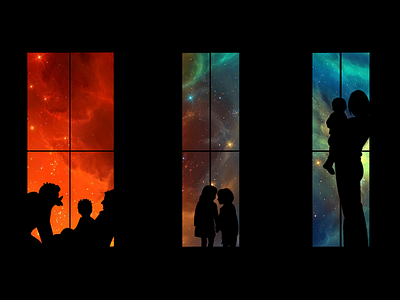 Nebula dad daughter dream mom nebula silhouette space