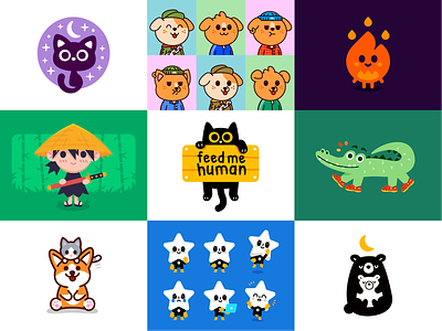 Best 9 2022 2022 animal best 9 branding cartoon cat character children colorful crocodile dog flat funny graphic design illustration kids mascot nft samurai vector