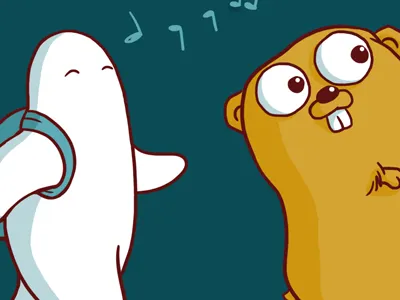 Thinker And Gopher go illustration mascots rethinkdb tech