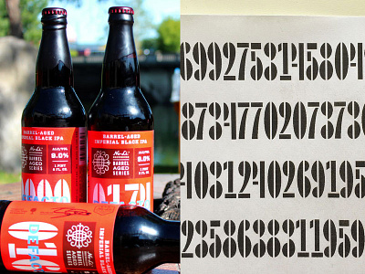 Defacto beer beverage bottle craft beer custom type design no li numerals packaging screen printed series type design