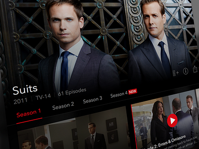 Netflix for iPad: Episode Feed app application design free freebie ios ipad netflix sketch ui ux