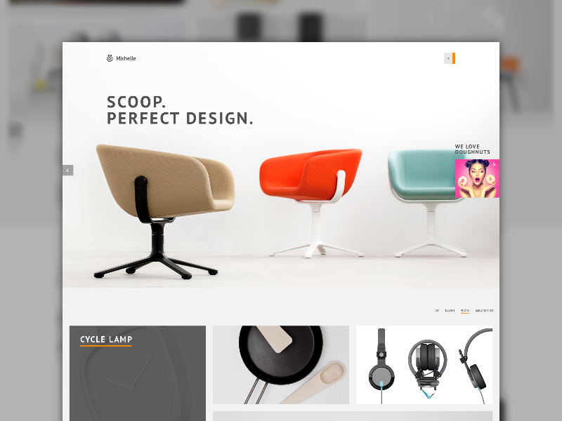Michelle - Minimal Portfolio PSD Template cool! flat made with invision minimal portfolio psd site theme web