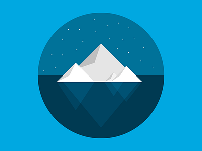 Iceberg ad advertising glitter ice illustration night ocean sea star titanic vector webpt