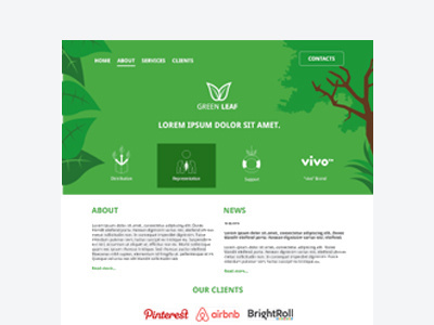 Green Leaf design green icon illustration typography ui web webdesign