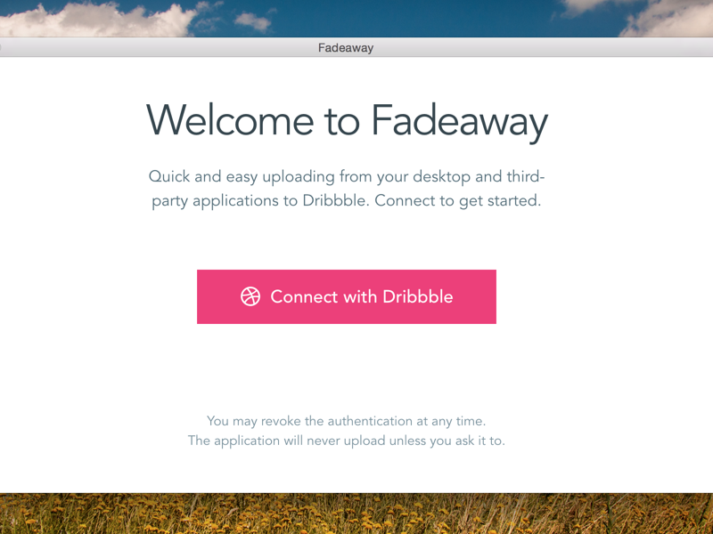 Fadeaway api development dribbble work in progress
