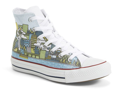 Converse Made By You Seattle converse illustration nordstrom seattle shoe skyline vector