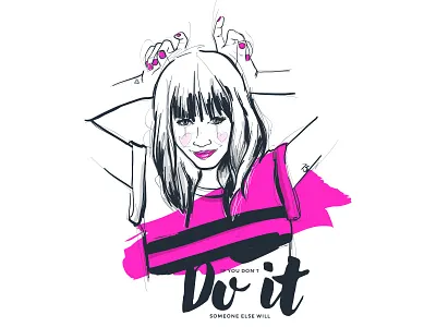 Do it girl fluo girl illustration