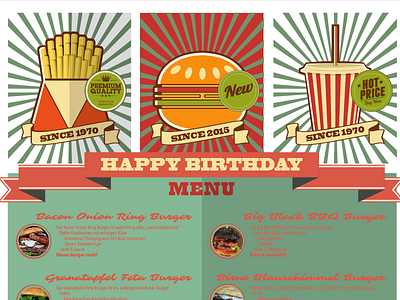 Regina's Birthday Menu