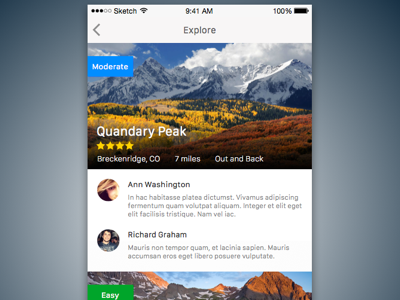 Trailr List View Screen app application beautiful clean design ios iphone mobile simple ui ux visual