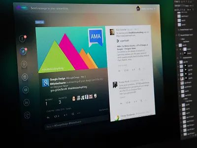 Twitter Feed Detail colorful flat ui glass ui iphone 6 ui iphone ux photo photo app pictures wireframe design