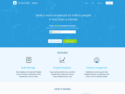 Fonenode Voice Landingpage homepage landing website welcome
