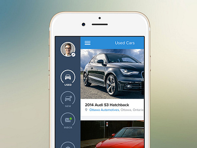 Carmigo Sidenav app design flat mobile sidenav ui ux