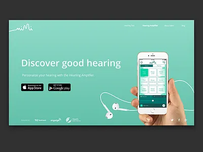 Mimi.io Website #2 app green landing page mimi ui ux web webdesign