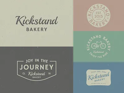 Kickstand Bakery badge bakery biking branding journey kickstand bakery logo typography