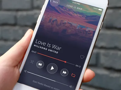Music Player breathe ios iphone iphone 6 mobile sketch sketch 3 ui ui kit ux