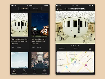 Recreational App clean flat ios iphone minimal neat ui