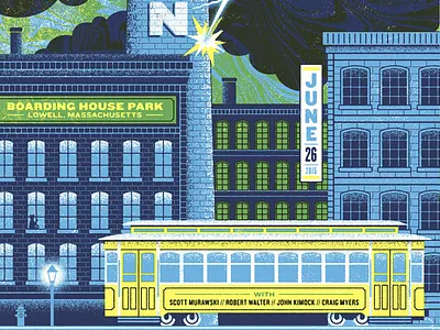 Mike Gordon Lowell, MA bricks gigposter illustration mike gordon trolley