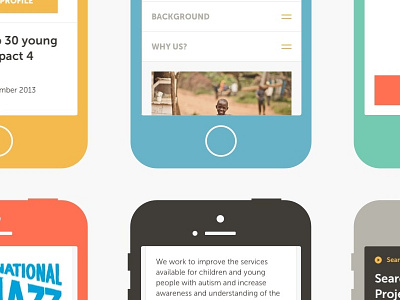 The Big Give UI Mobile awesome blue and yellow design charity flat handsup homepage photo ui ux web website