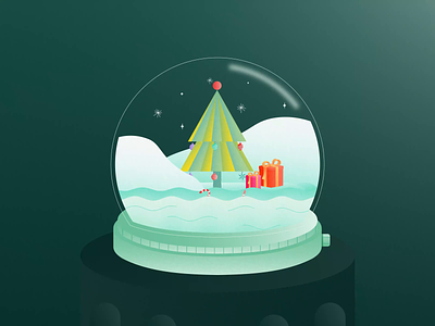 Merry Xmas animation festival gift gradient color illustation mountain snow snowball vector artwork xmax