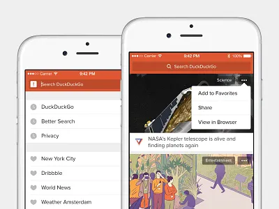 DuckDuckGo for iPhone app iphone mobile ui ux